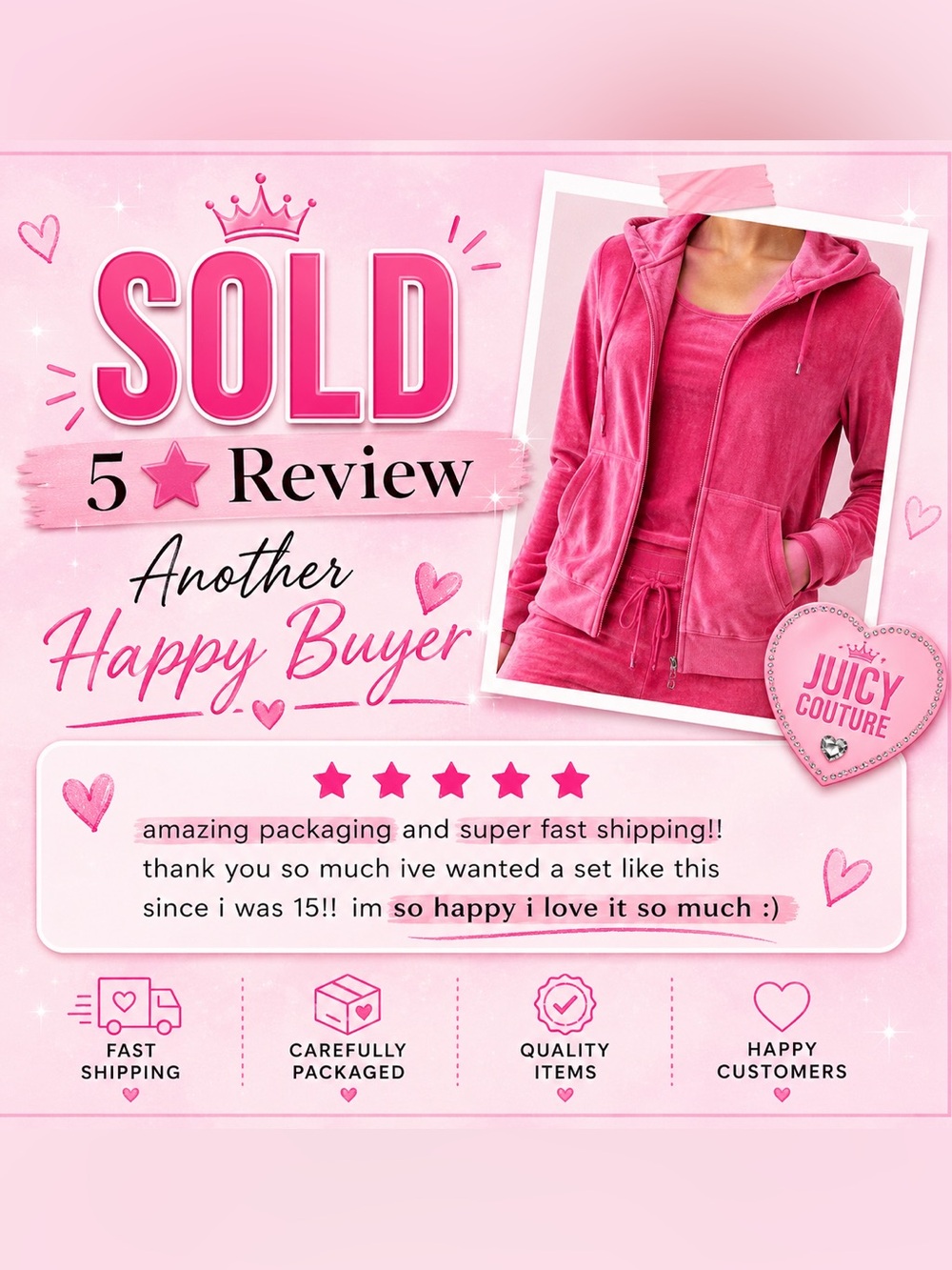 Iconic Juicy Couture velour tracksuit in a stunning pink shade 💕